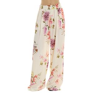PANTALONE A FIORI BIANCO